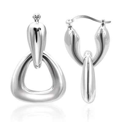 Max + Stone 925 Sterling Silver Chunky Domed Hoop Earrings