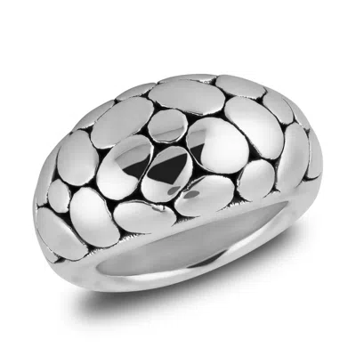 Max + Stone 925 Sterling Silver Oval Shell Boho Cocktail Ring