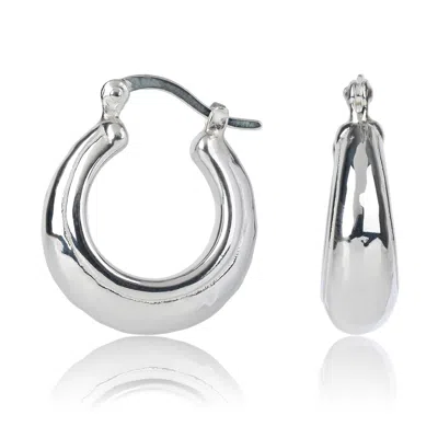 Max + Stone 925 Sterling Silver Round Polished Chunky Hoop Earrings