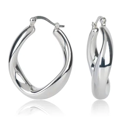 Max + Stone 925 Sterling Silver Twisted Chunky Hoop Earrings