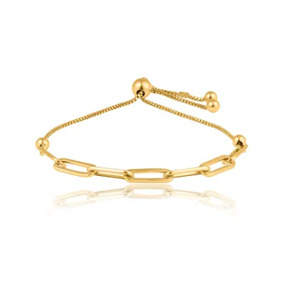Max + Stone Gold Plated Or 925 Sterling Silver Paperclip Bracelet With Bolo Clasp In Multi