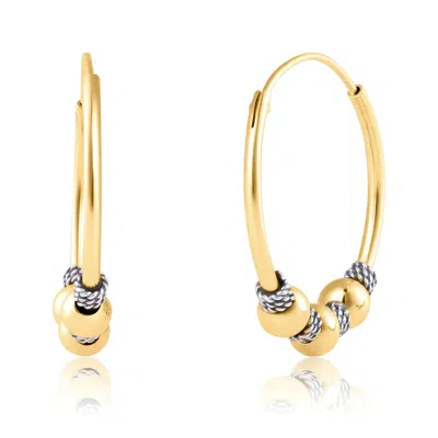 Max + Stone Gold Plated Over Sterling Silver 21mm Beaded Hoop Earring In Multi
