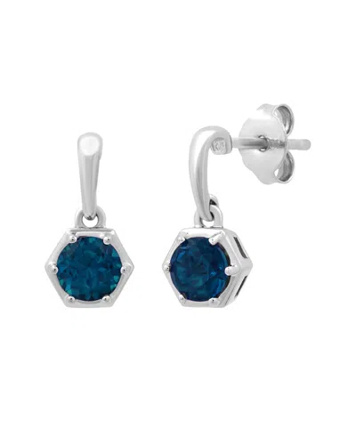 Max + Stone Silver 0.70 Ct. Tw. Londen Blue Topaz Drop Earrings In White