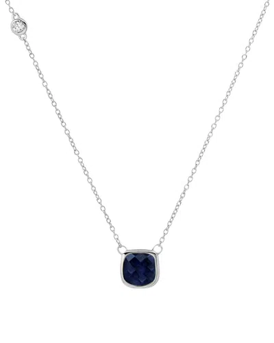Max + Stone Silver 2.10 Ct. Tw. Blue Corundum Necklace In Metallic