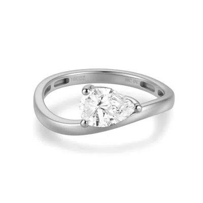 Max + Stone Solid 10k Gold 2 Carat Pear Cut Cubic Zirconia Wavy Band Engagement Ring In Metallic