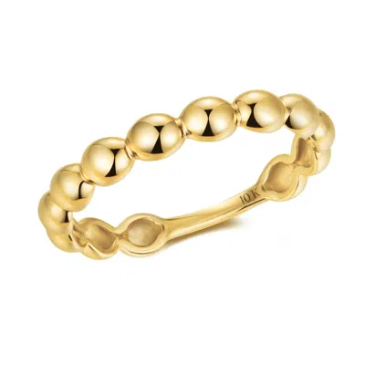 Max + Stone Solid 10k Yellow Gold Dainty Beaded Stackable Ring