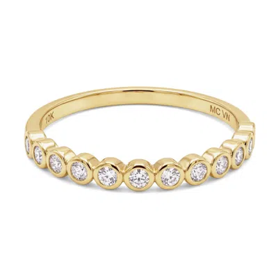 Max + Stone Solid 10k Yellow Gold Lab Grown Diamond Bezel Half Eternity Ring In Multi