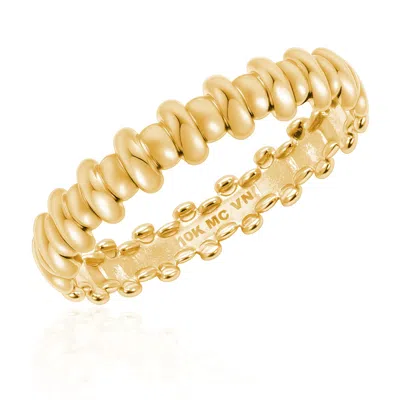 Max + Stone Solid 10k Yellow Gold Stackable Bar Ring