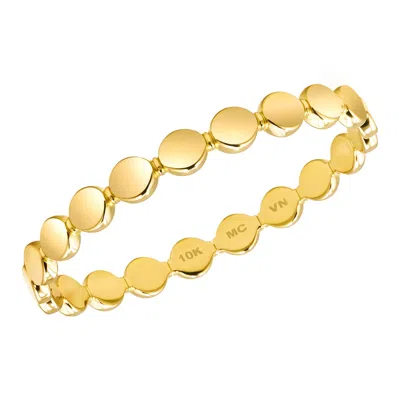 Max + Stone Solid 10k Yellow Gold Stackable Dotted Ring