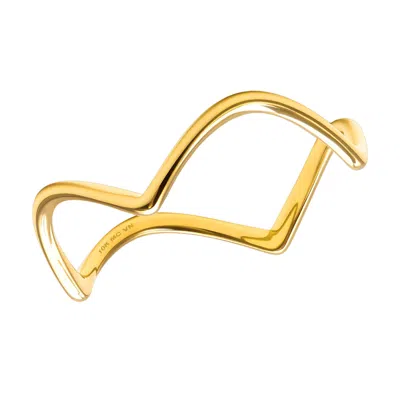 Max + Stone Solid 10k Yellow Gold Stackable Wavy Ring