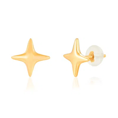 Max + Stone Solid 10k Yellow Gold Star Stud Earrings