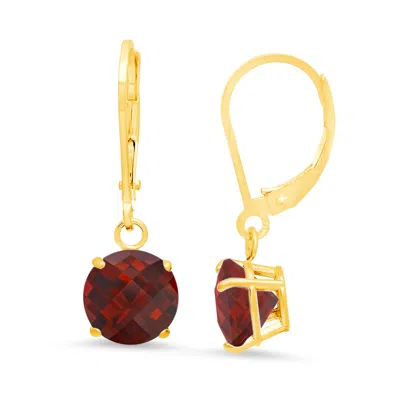 Max + Stone Solid 10k Yellow Or White Gold 8mm Gemstone Dangle Earrings In Multi