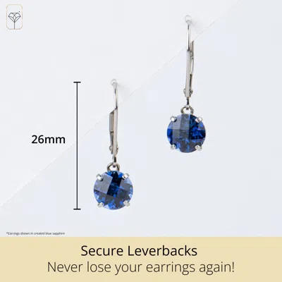 Max + Stone Solid 10k Yellow Or White Gold 8mm Gemstone Dangle Earrings In Neutral