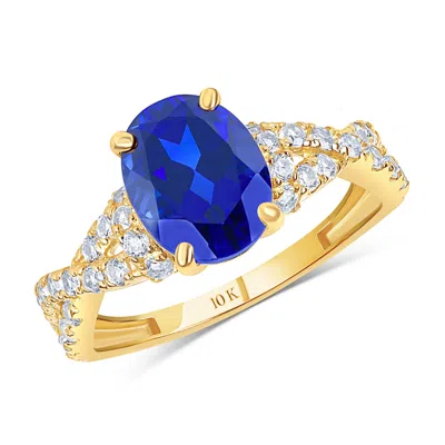 Max + Stone Solid 10k Yellow Or White Gold Gemstone Oval Cut Birthstone Ring In Multi