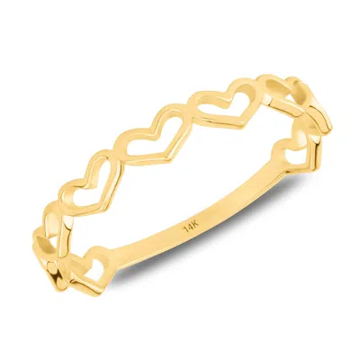 Max + Stone Solid 14k Yellow Gold Dainty Heart Ring
