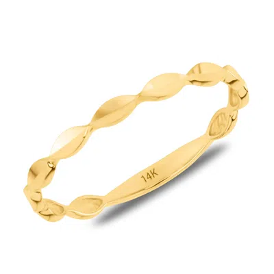 Max + Stone Solid 14k Yellow Gold Dome Diamond Cut Ring