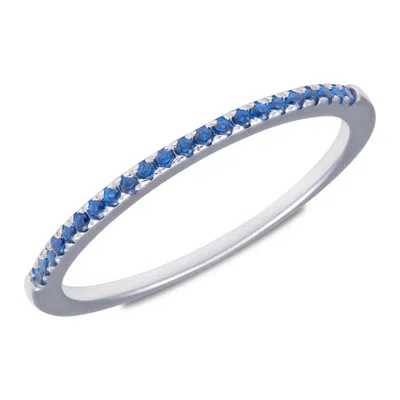 Max + Stone Sterling Silver Birthstone 1mm Cubic Zirconia Ring In Blue