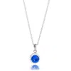 Max + Stone Sterling Silver Crystal Halo Pendant Necklace In Blue