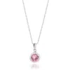 Max + Stone Sterling Silver Crystal Halo Pendant Necklace In Pink