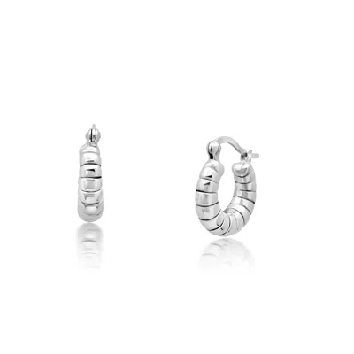 Max + Stone Sterling Silver Round Twist Hoop Earrings