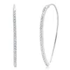 Max + Stone Sterling Silver Threader Earrings With Cubic Zirconia Stones In Silver