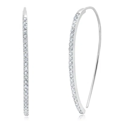 Max + Stone Sterling Silver Threader Earrings With Cubic Zirconia Stones