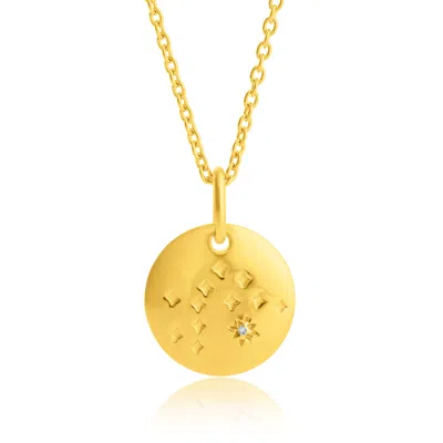 Max + Stone Vermeil Gemini Zodiac Pendant Necklace With White Sapphire Accents In Blue