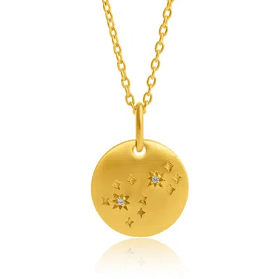 Max + Stone Vermeil Sagittarius Zodiac Pendant Necklace With White Sapphire Accents In Gold
