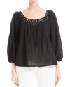 Max Studio Openwork Bubble Sleeve Top