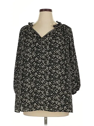 Pre-owned Max Studio 3/4 Sleeve Blouse In Black
