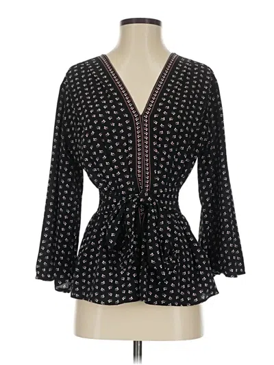 Pre-owned Max Studio 3/4 Sleeve Blouse In Black