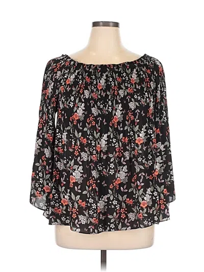 Pre-owned Max Studio 3/4 Sleeve Blouse In Black