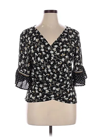 Pre-owned Max Studio 3/4 Sleeve Blouse In Black
