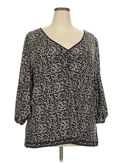 Pre-owned Max Studio 3/4 Sleeve Blouse In Black