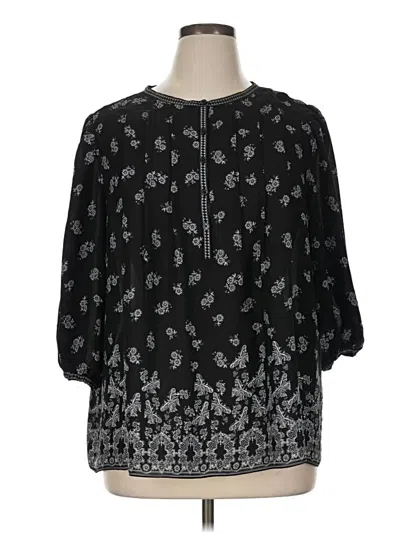 Pre-owned Max Studio 3/4 Sleeve Blouse In Black