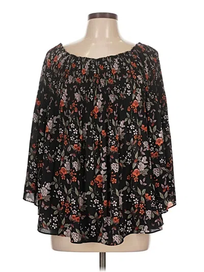 Pre-owned Max Studio 3/4 Sleeve Blouse In Black