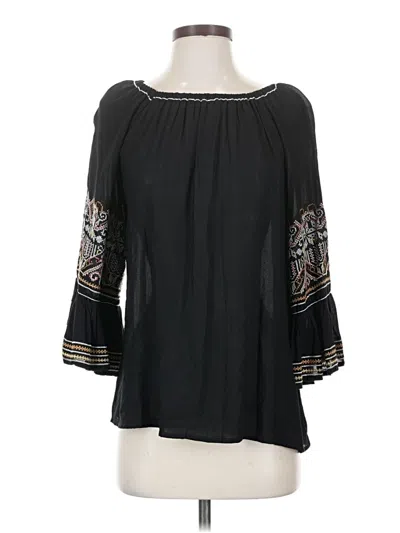 Pre-owned Max Studio 3/4 Sleeve Blouse In Black