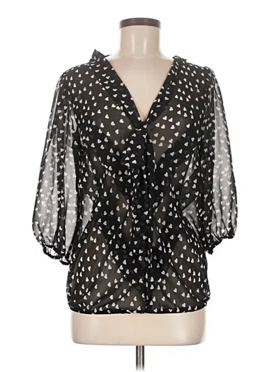 Pre-owned Max Studio 3/4 Sleeve Blouse In Black