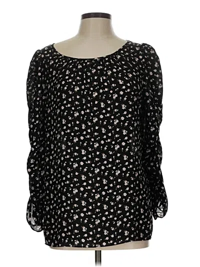 Pre-owned Max Studio 3/4 Sleeve Blouse In Black