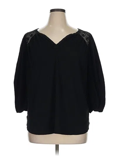 Pre-owned Max Studio 3/4 Sleeve Blouse In Black