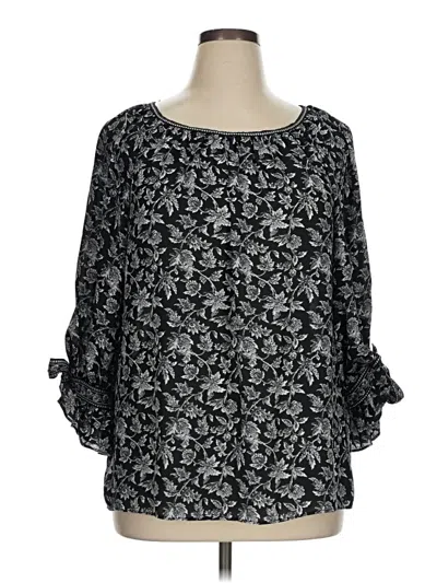 Pre-owned Max Studio 3/4 Sleeve Blouse In Black
