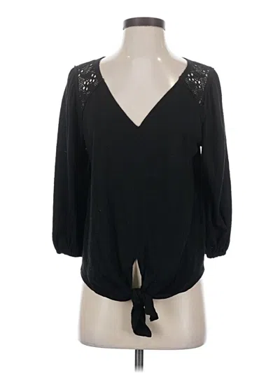 Pre-owned Max Studio 3/4 Sleeve Blouse In Black