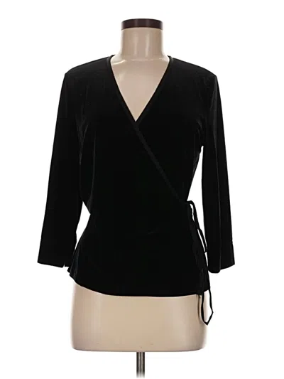 Pre-owned Max Studio 3/4 Sleeve Blouse In Black