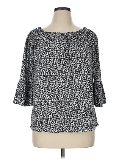 Pre-owned Max Studio 3/4 Sleeve Blouse In Black