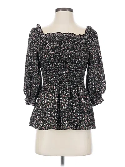 Pre-owned Max Studio 3/4 Sleeve Blouse In Black