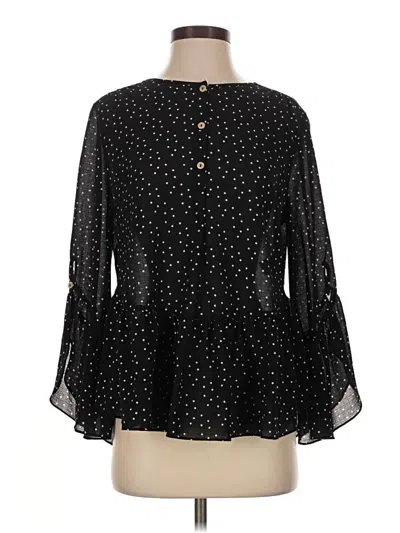 Pre-owned Max Studio 3/4 Sleeve Blouse In Black