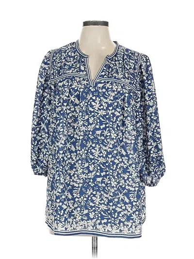 Pre-owned Max Studio 3/4 Sleeve Blouse In Blue