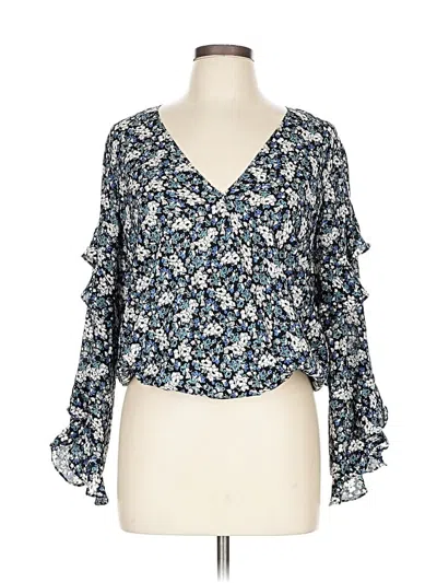 Pre-owned Max Studio 3/4 Sleeve Blouse In Blue