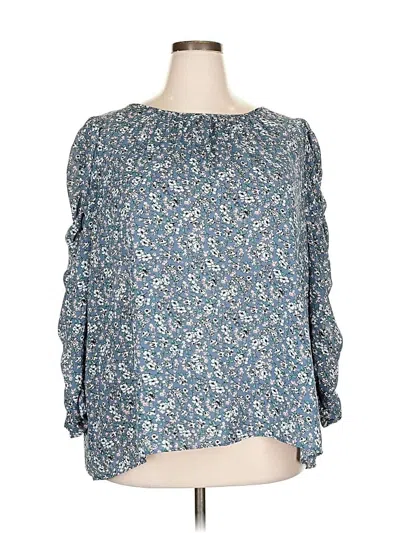 Pre-owned Max Studio 3/4 Sleeve Blouse In Blue