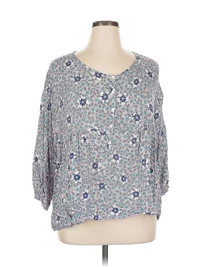 Pre-owned Max Studio 3/4 Sleeve Blouse In Blue